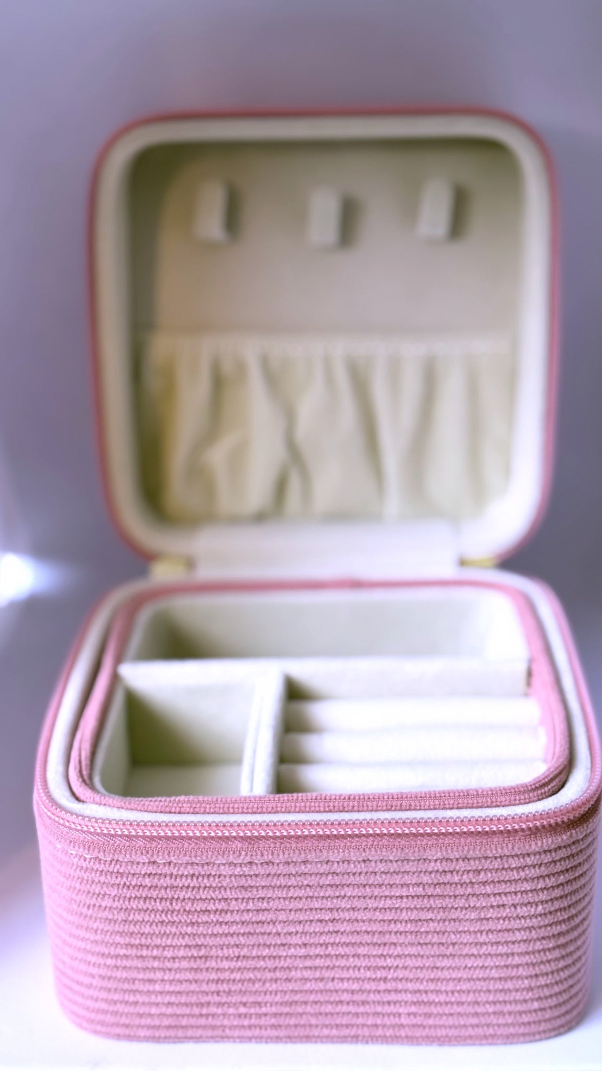 Boîte à bijoux velour rose