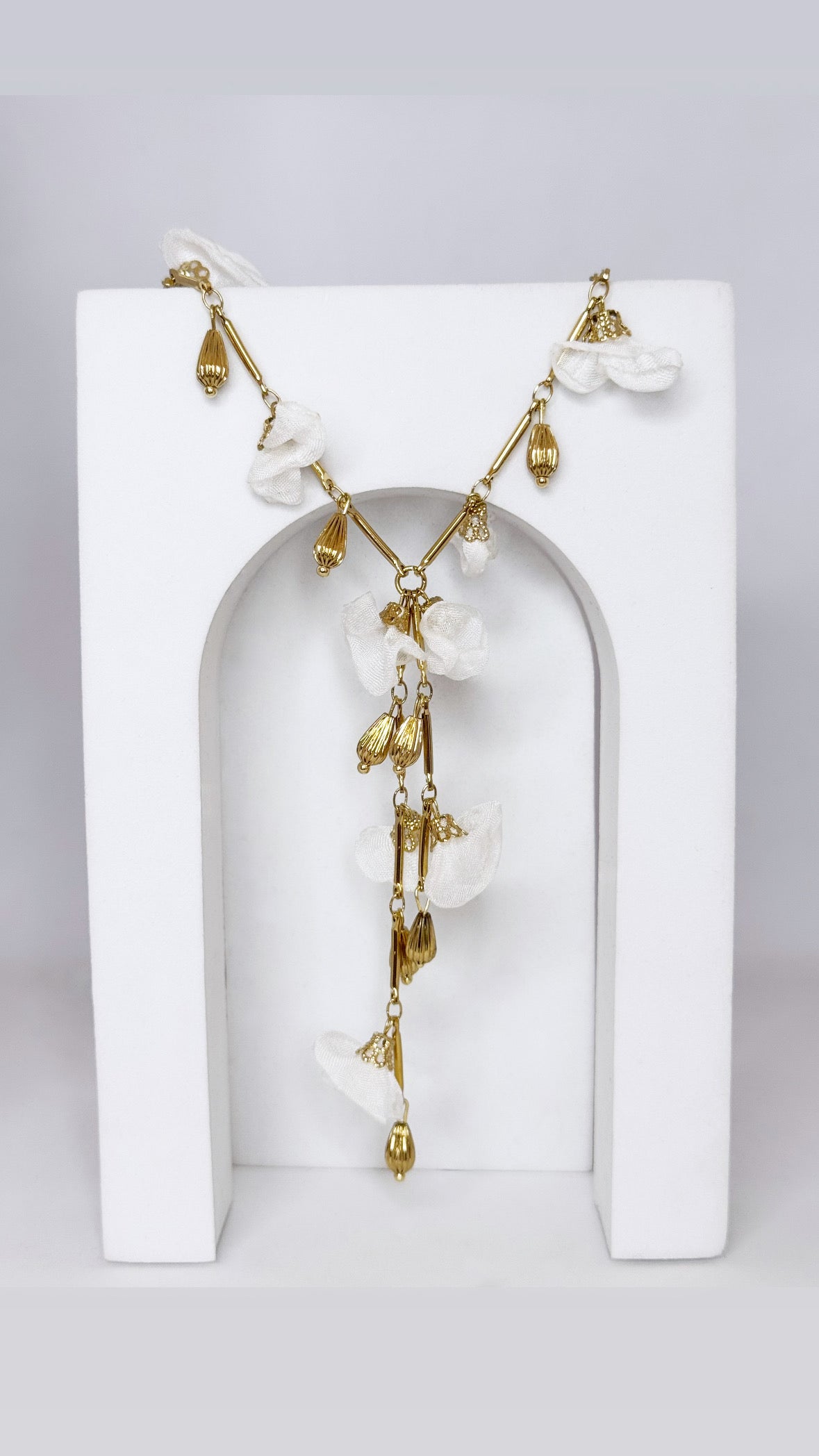 Collier Soie blanc