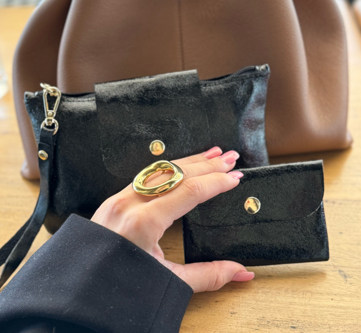 Ensemble Élégance en Cuir noir