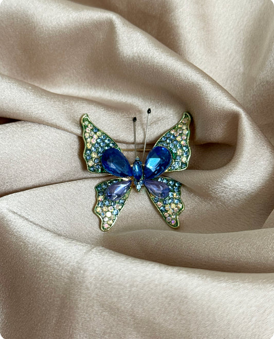 Broche Papillon Bleu