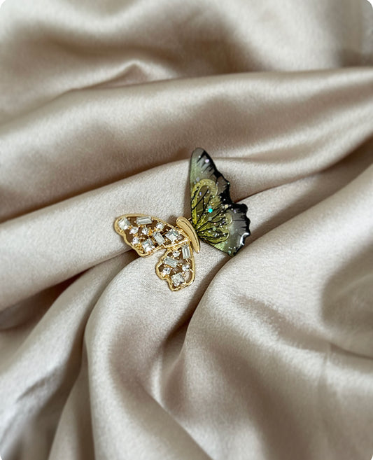 Broche Papillon Vert